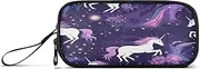 RPLIFE Purple Unicorns Pencil Case, Zipper Pencil Pouch, Big Pencil Pouch