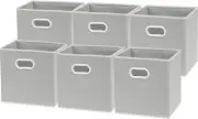 Simplehouseware Foldable Storage Cubes with Handle, 6 Pack, Grey