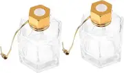 HOLIDYOYO 2Pcs Refillable Aromatherapy Bottles for Essential Oils and Fragrance Chic Decorative Diffusers for Home Office Use Golden
