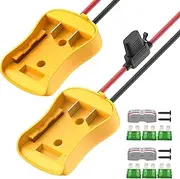 RVBOATPAT 2PCS 20V Battery Adapter for Power Wheel Battery Adapter Battery Converter Kit 12 AWG Wire with Fuses and Connectors for Robotic RC Car Toy