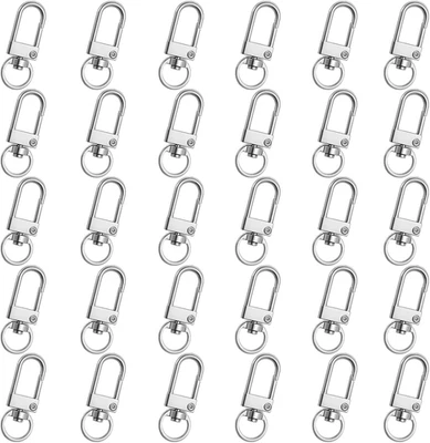 30PCS Lobster Clasp for Purse Silver Lanyard Swivel Snap Hooks Metal Lobster Cla
