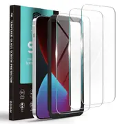 [3 Pack] ZUSLAB iPhone 14 Pro Max Screen Protector Tempered Glass Flim Case Friendly with Installation Alignment Frame for Apple (2022)