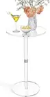 Acrylic End Table, Clear Side Tables for Small Space, 11.8" round Modern Drink T