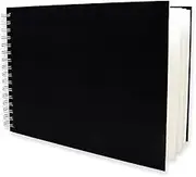 Artway Studio – Spiral Bound A4 Mixed Media Sketchbook – Landscape - 60 Sides/30 Pages of 240gsm Multimedia Paper – Black Hardback Sketchbook