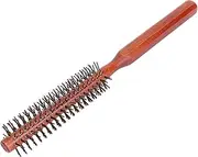 Round Comb Men, Mini Round Wood Brush Roller Quiff Hair Combs, Round Styling Hair Brush Curling Roller Hairbrush Small Wood Brush Unisex for Blow Drying Home Use