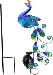 1Pc Solar Garden Light Decorative Rain Gauge Outdoor Lawn Light Unique Peacock Design Solar Lamp for Garden and Landscape Decor