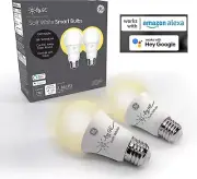 C by GE A19 Smart LED Bulbs A19 Soft White Light Bulbs Works with Alexa - 2 Pack