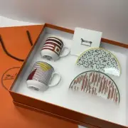 HERMES Hippomobile Cup & Saucer Set of 2