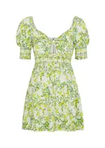 Alice + Olivia Kristie Floral-print Broderie Anglaise Mini Dress - Multicoloured - 14 14