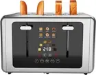 4 Slice Touch Screen Toaster, Stainless Steel Toasters Digital Timer, Dual Contr