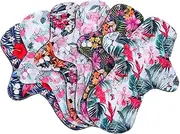 MissC2C 7pc Cloth Pads Set: 6pc Heavy Flow Bamboo Charcoal Menstrual Pads + 1pc Mini Wet Bag