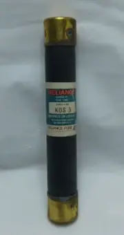 Reliance KOS 3 600V or Less One Time Fuse Class K5, Brand New Old Stock
