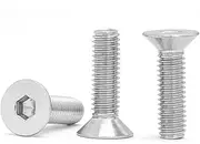 10/50 M2 M3 M4 M5 M6 304 Stainless Steel Hexagon Hex Socket Head Flat Countersunk Allen Bolt Screw(16mm,50pcs M2)
