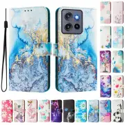 Coloured Drawing Wallet Leather Case For Motorola Edge 50 Pro Fusion Ultra Neo