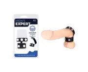 Mens Expert Cock Strap with Ball Stretcher - Black Adjustable Cock & Ball Straps