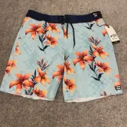 Billabong Board Shorts Mens 32 Floral Upcycler Sundays Pro Drawstring Swim NEW