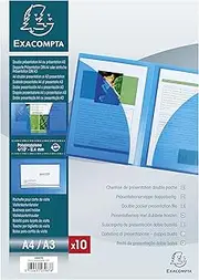 Exacompta 3967E Pack of 10 Presentation Folders Double Inner Pocket Made of PP 400µ for DIN A4 Practical and Durable Crystal