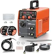Gasless MIG Welder 240V 145A Welding Machine MIG MAG 4 in 1 Gasless MIG/MIG/MMA/Lift TIG Welder Machine Inverter Synergy IGBT Suitable for 1.0-4.8mm Carbon Steel and Iron