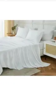 ILAVANDE White King Sheets Set 6 Piece,Hotel Luxury Super Soft 1800 Series New