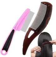 Scalp Build Up Remover Comb - Lice Brush Stainless Steel Fine Tooth Scalp Comb - Removal Hollow Tooth Lice Pick for Men