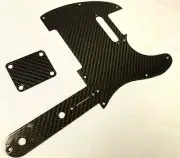 Carbon Fiber Tele Pickguard Control Plate Neck Plate Set Glossy