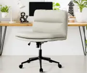 Parisi Modern Mid Back Wide Seat Office Chair | Adjustable Ultra Comfort Computer Chair - PU Leather Modern Beige