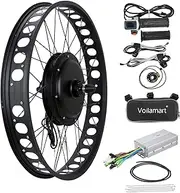 [Voilamart] Beach Cruiser Ebike Conversion Kit 26" 48V 1000W Front Hub Motor Wheel for Fat Tire Electric Snow Bike Conversion Kit with Intelligent Controller and PAS (Without Battery)