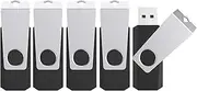 TOPESEL 5 Pack 32GB USB Flash Drives Flash Drive Flash Memory Stick Swivel USB 2.0 (32Gig 5PCS Black)
