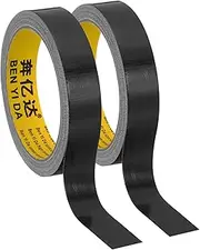 uxcell 0.8"x0.01" Bookbinding Tape, 22 Yard Total 2 Roll Cloth Bookbinding Repair Tape Book Binding Tape Self Adhesive for Repairing Old Books, Black