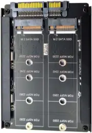 M.2 NGFF SATA SSD 2 in 1 JBOD Bridge 2.5" HDD Disk Drive Enclosure Adapter Suppo