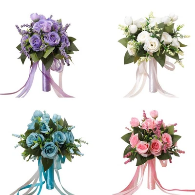 Artificial Flowers Plants Rose Bundle Bouquet Floral Valentine Vine Wedding