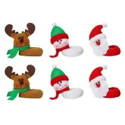 6Pcs Christmas Wine Glass Decor Set Kit for Christmas Holiday Party Wine6258