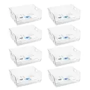 8x Boxsweden Crystal Stacking Bin Storage Home Organiser Large 40.5x30.5cm CLR