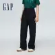 【GAP】男裝 Logo卡其寬褲-黑色(889510)