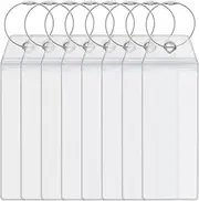XYGK 8 Pcs Cruise Luggage Tags Holder, Clear Suitcase Tags with Zip Seal and Steel Loops, Waterproof Travel Baggage Label, Durable Business Card Holder (6.5 × 19cm)