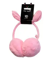 Ladies Girls Teens Adjustable Warm Faux Fur Bunny Rabbit Earmuffs Ear Muff Pink