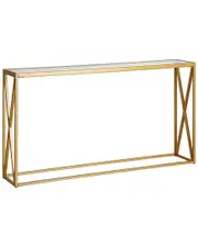 Abraham + Ivy Arlo 55In Brass Finish Console Table