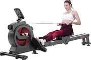 SNODE Rowing Machine for Home Use with 16 Level Resistance, Sturdy Rower Machine with LCD Monitor, Ergonomic Seat, Dual Rail, 350lb Weight Capacity