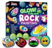 12 Rock Painting Kit- Glow in The Dark, 43 Pcs Arts and Crafts for Kids - SEALED