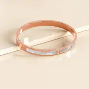 Modest Hinged Bangle in Rose Gold Layered Stainless Steel
