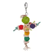 Kazoo Colourful Wicker Balls with Decoration Bird Toy - Small