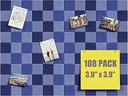 Vorshape 108 Pcs Large Cork Board Square Felt Wall Tiles - 41 x 41 Inches, Decorative Push Pin Board Wall Organizer for Home Office School, Blue Assorted
