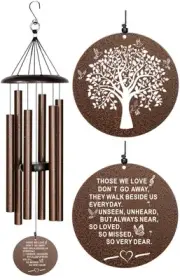 Sympathy Wind Chimes, 40" Memorial Wind Chimes for Loss of Loved One, Sympath...