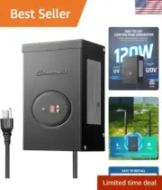 120W Landscape Transformer Metal Weatherproof Dusk to Dawn Timer for Lighting