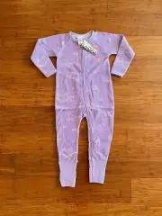 Bonds Baby Girl Dinosaur Purple Poodlette Terry Zip Wondersuit Size 2 BNWT
