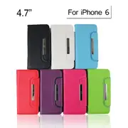 Side Open Pull Off Leather Hard Case with Photo ID & Hand String for 4.7 Inch Apple iPhone 6