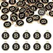 52pcs Letter Charm, Alphabet B Pendants Beads Charm, Black