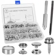 Canvas Snap Button Kit 228 Piece - Marine Grade Stainless Steel Snaps | Fabri...