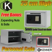KENNER Personal Electronic Security Safe Box Access Safes Home Office 25cm WHITE