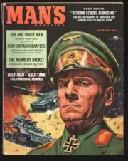 MAG: Man's Magazine 10/1958-Field Marshall Rommel WWII cover by Mel Crair-cri...